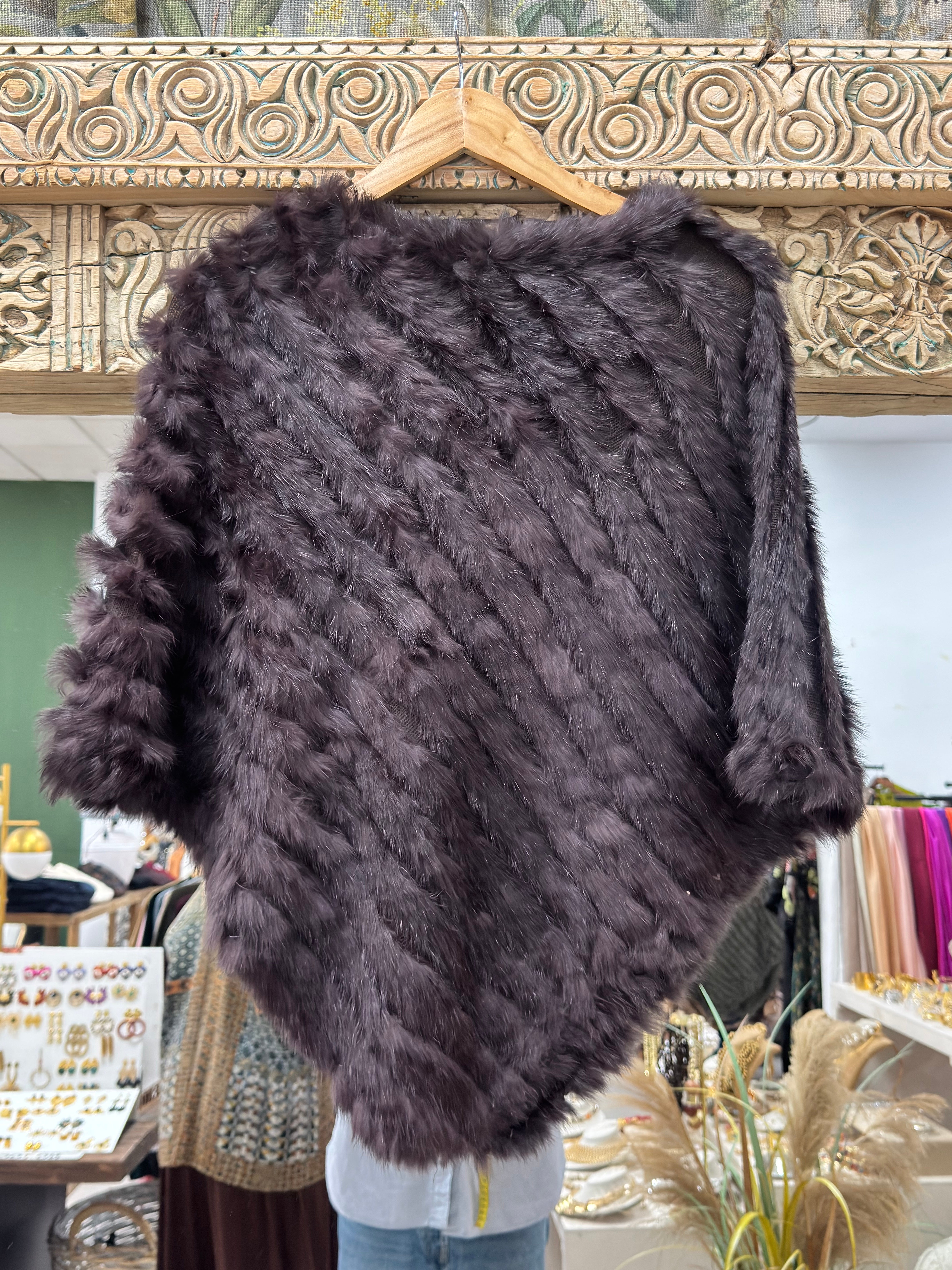 Poncho Piel Natural Rabbit en 10 colores diferentes