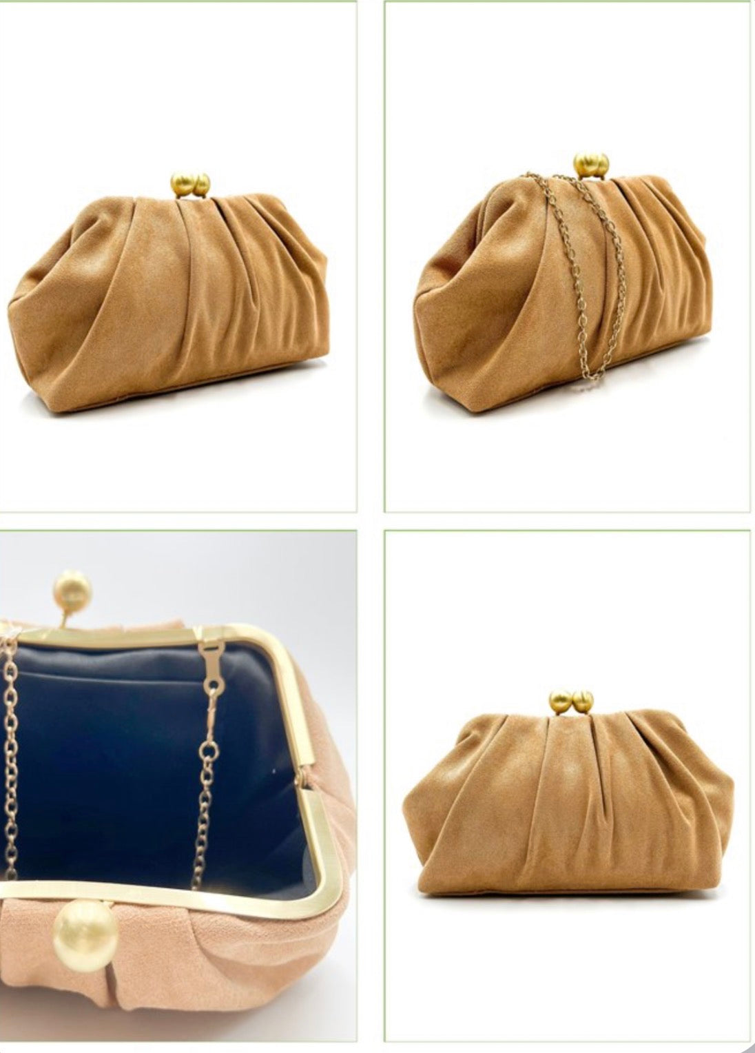 Bolso de Mano Bolas Tostado