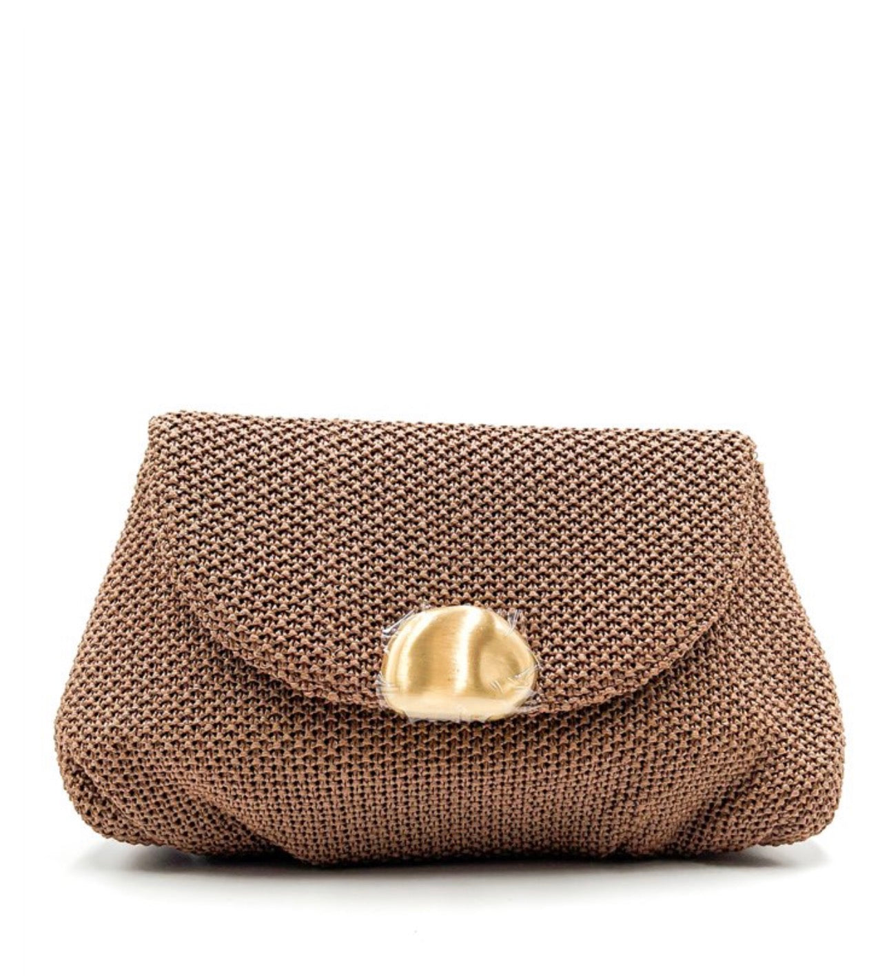 Bolso de Mano Rafia Marrón