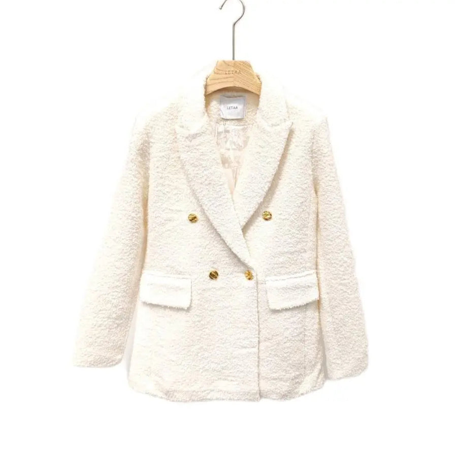 Chaqueta Tweed White