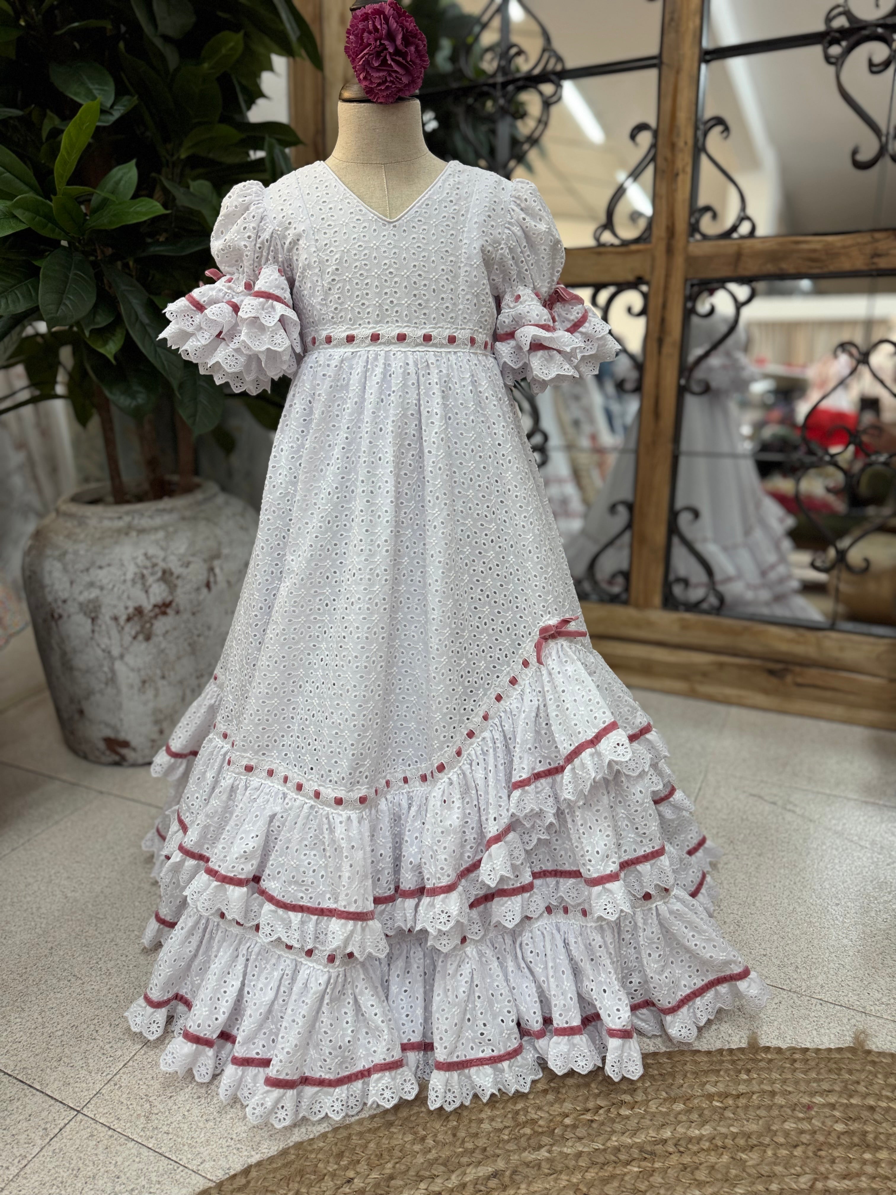 Traje Flamenca Niña Rociera T.6