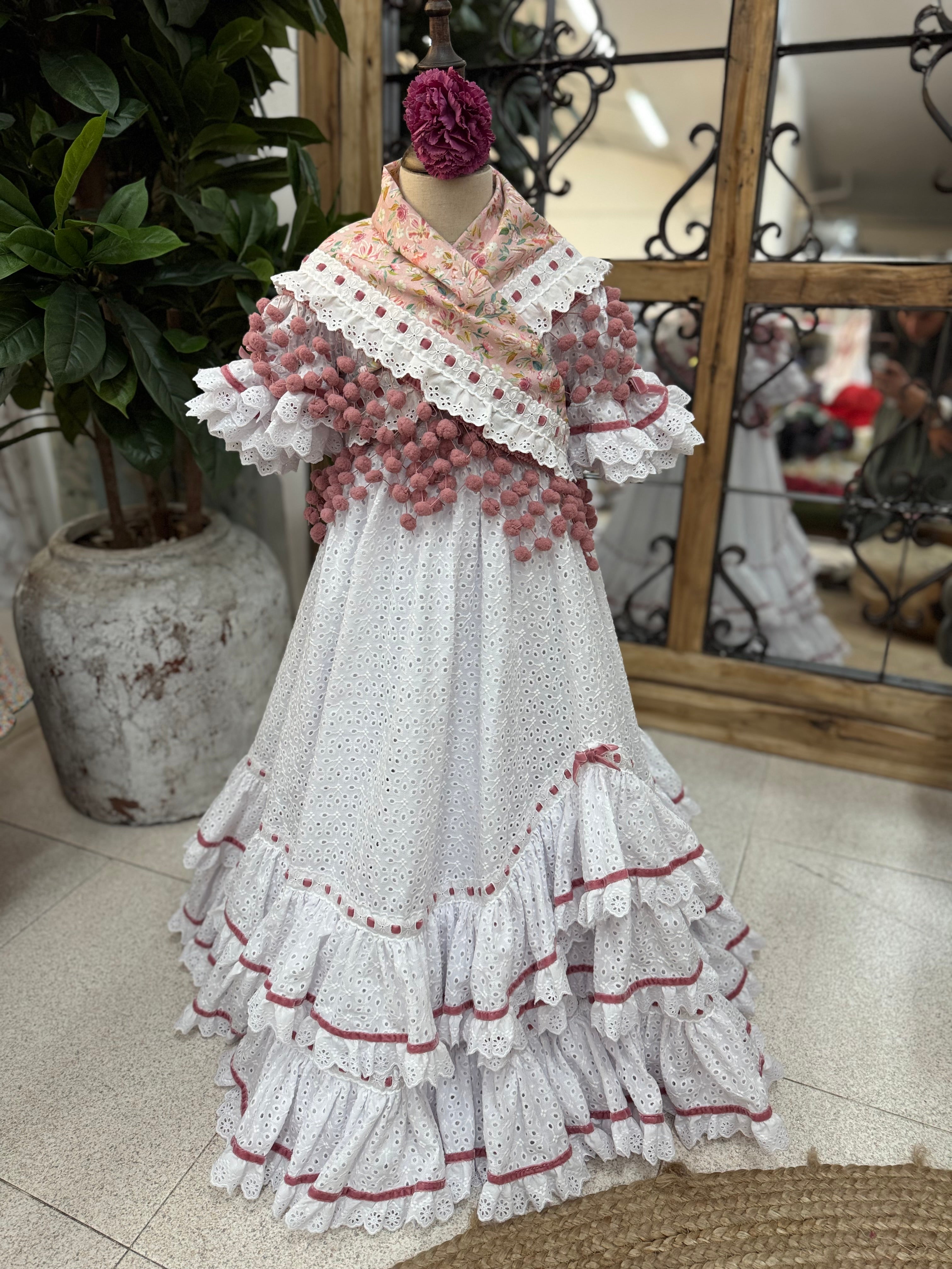 Traje Flamenca Niña Rociera T.6