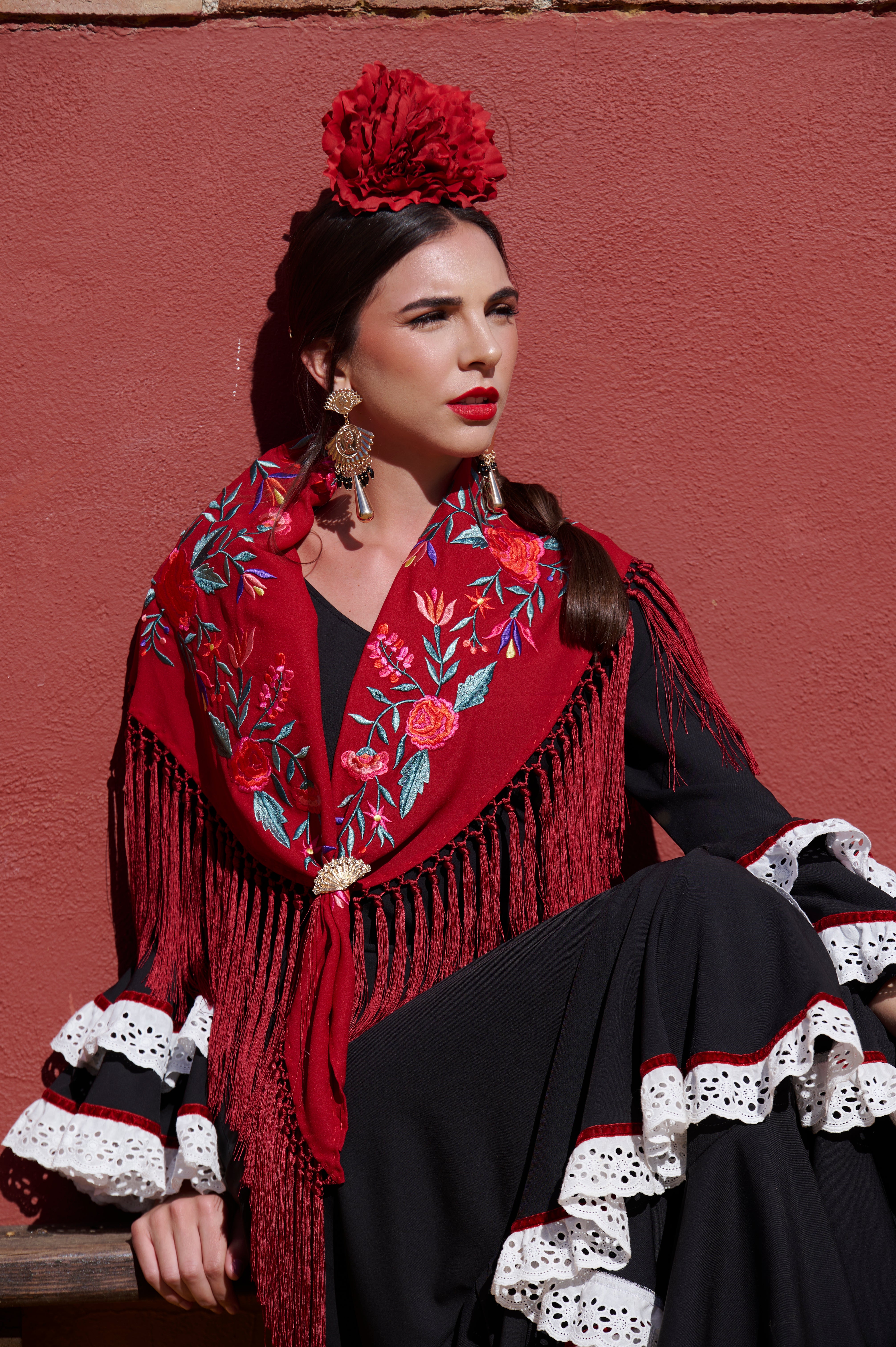 Traje de Flamenca Abril Negro T.36 y 40