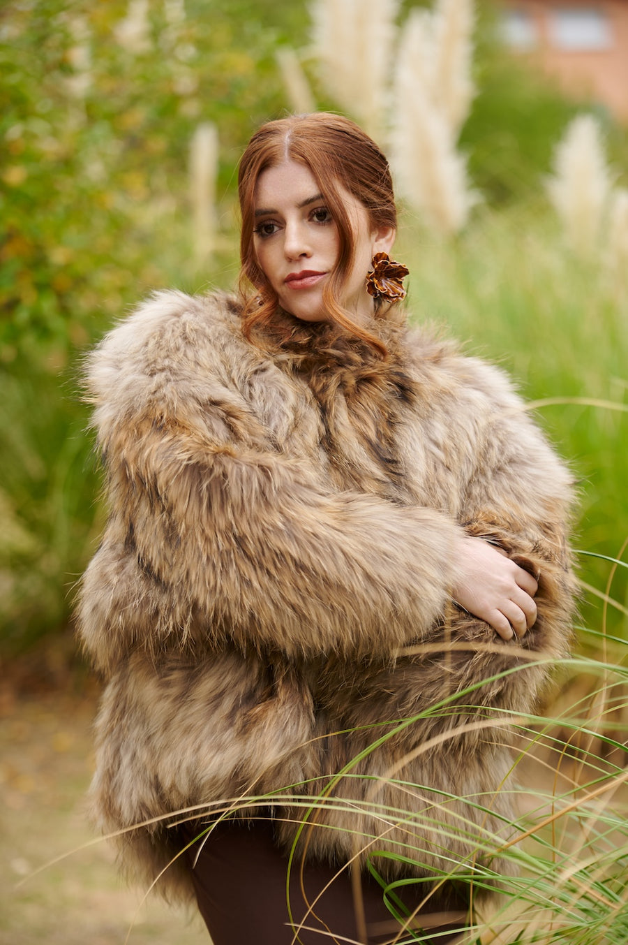 Chaqueta Piel Natura Fox con Capucha