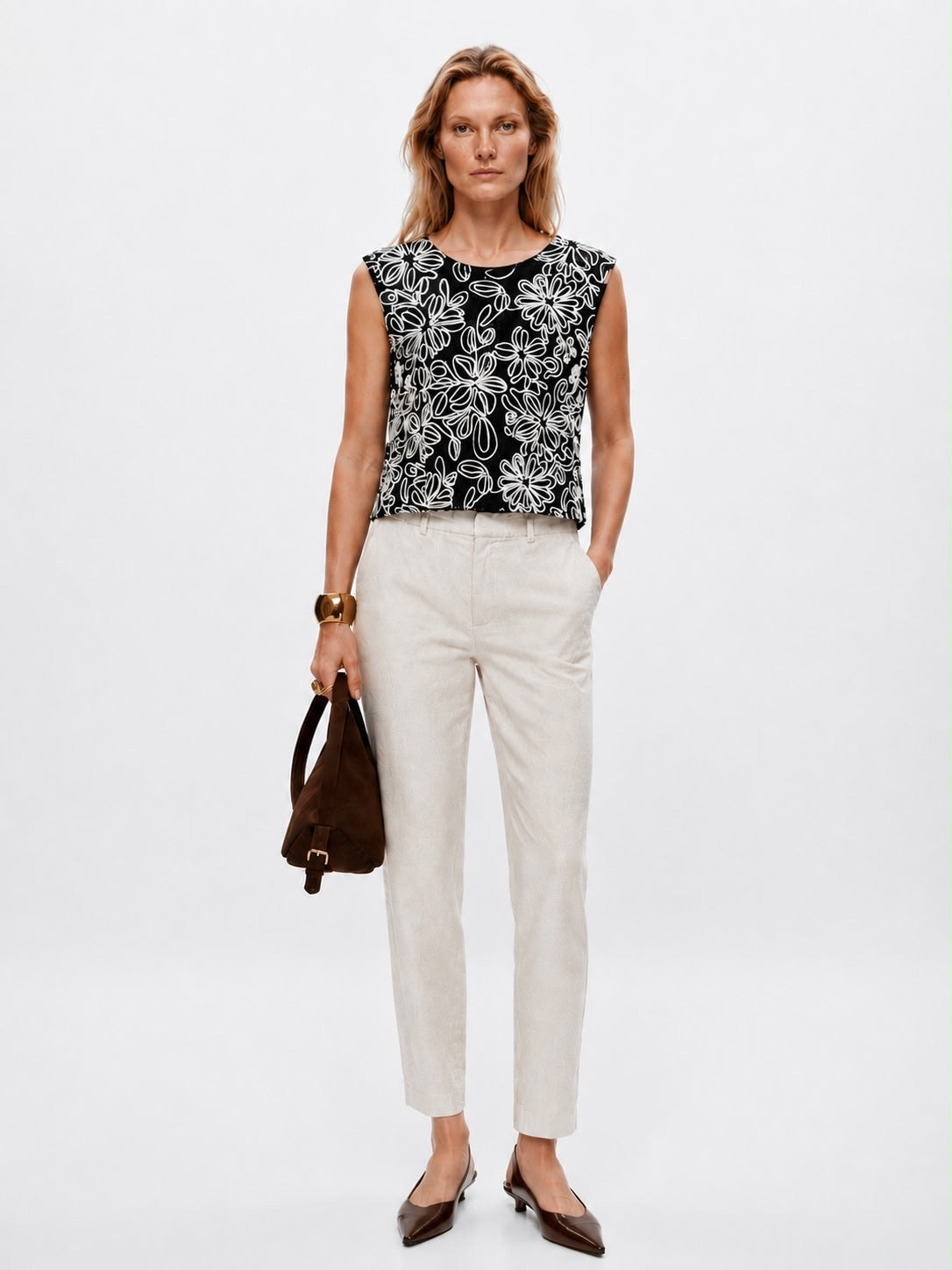 Top Croch Negro y Blanco