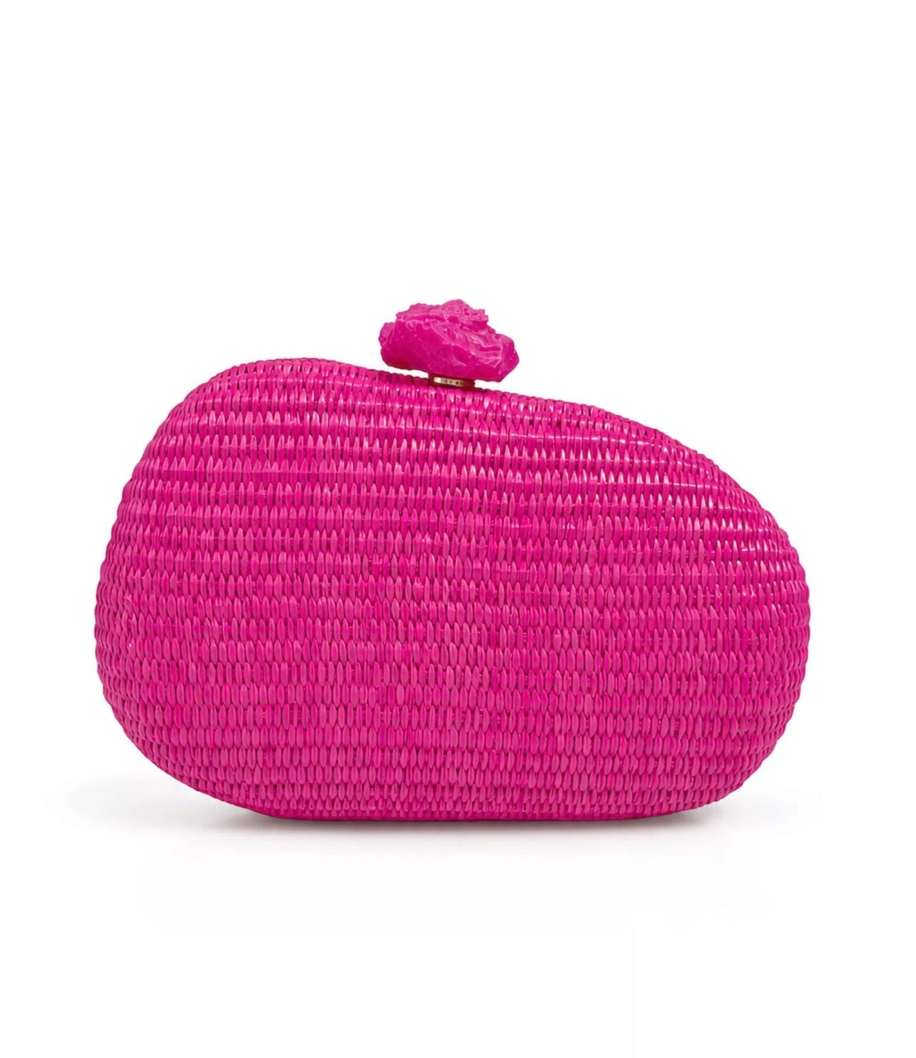 Clutch Rafia Oval Fucsia