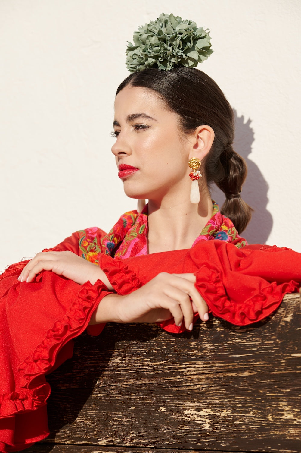 Traje de Flamenca Mod. Madrid Rojo