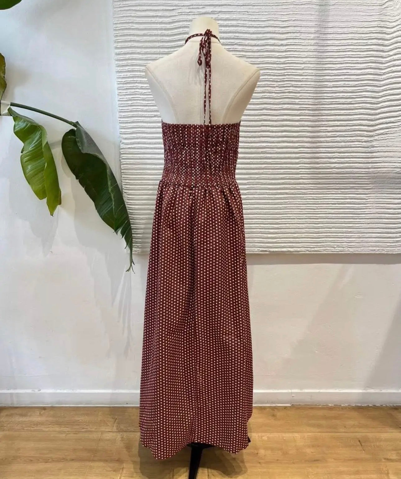 Vestido Topitos Marrón