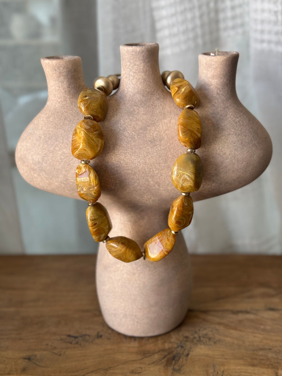 Choker Piedras Mostaza