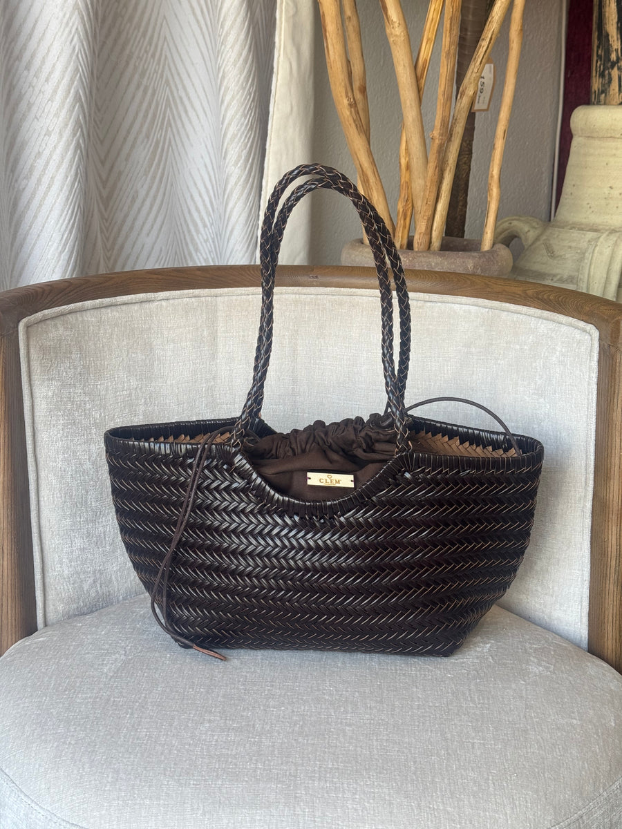 Bolso Akila Piel Trenzada Marrón