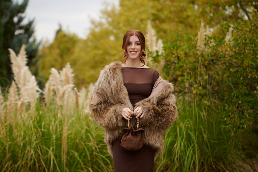 Chaqueta Piel Natura Fox con Capucha