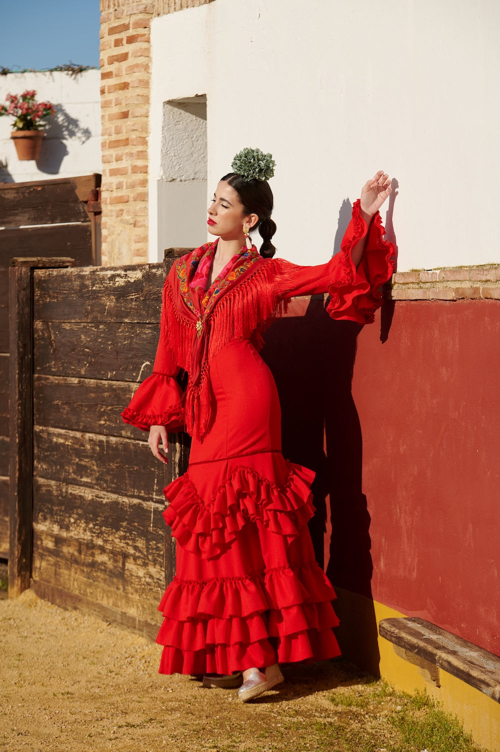 Traje de Flamenca Mod. Madrid Rojo
