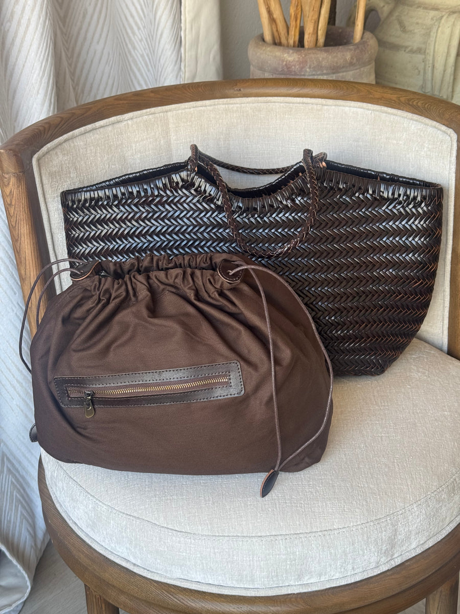 Bolso Piel Trenzada Marrón Akila