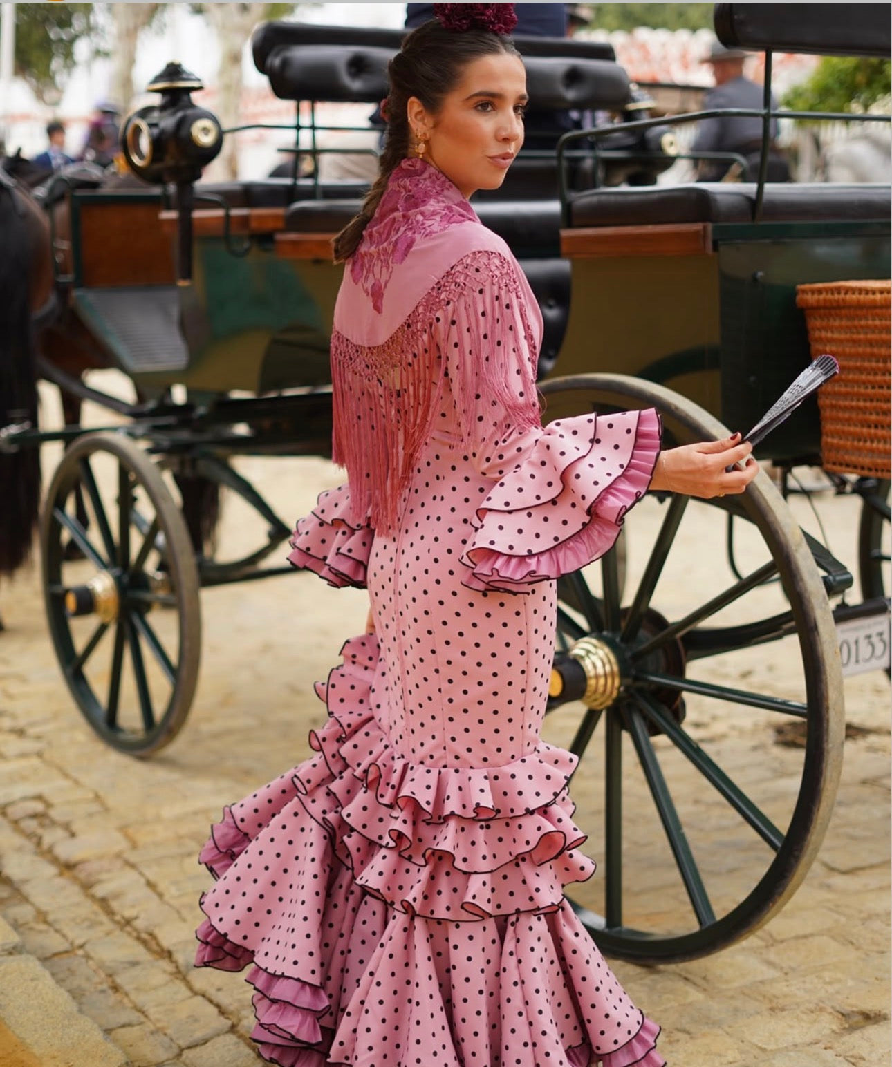 Mantoncillo Bordado en Cresp Suave Rosa