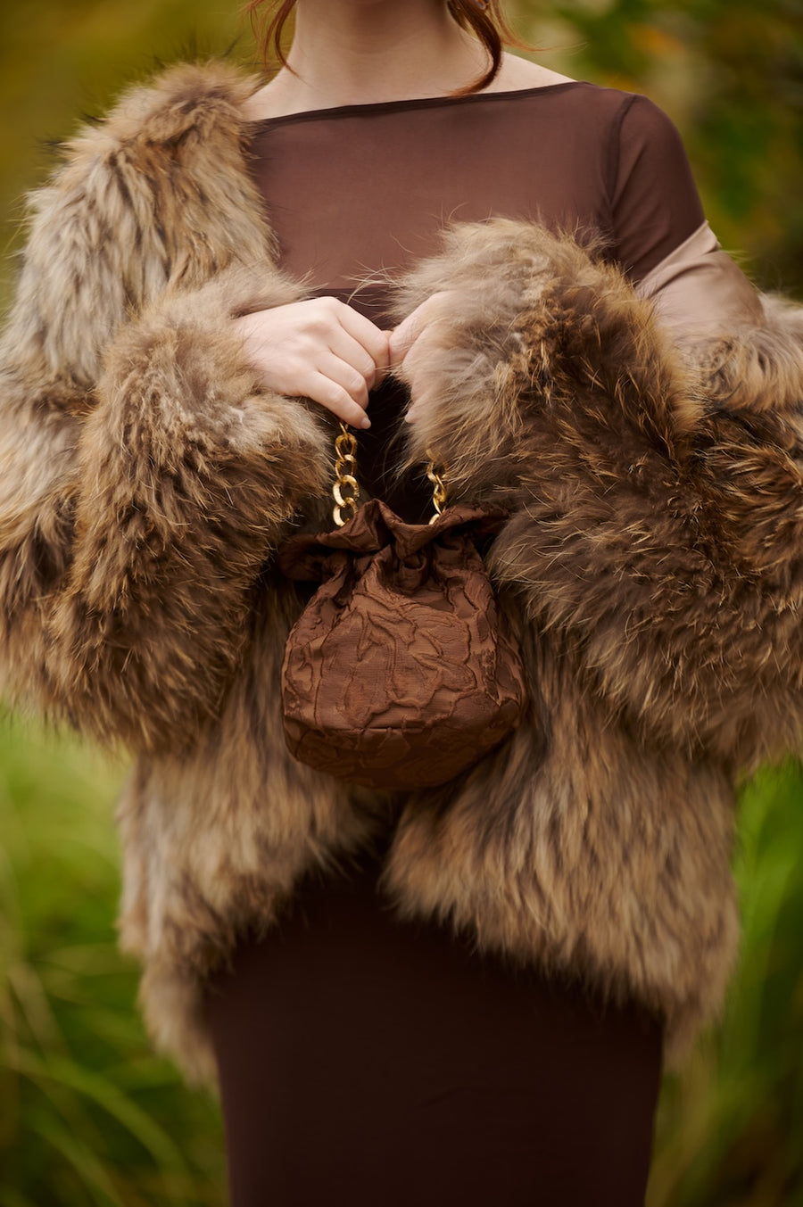 Chaqueta Piel Natura Fox con Capucha