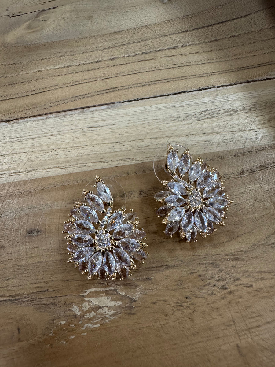 Pendientes Cristal Plata Caracol