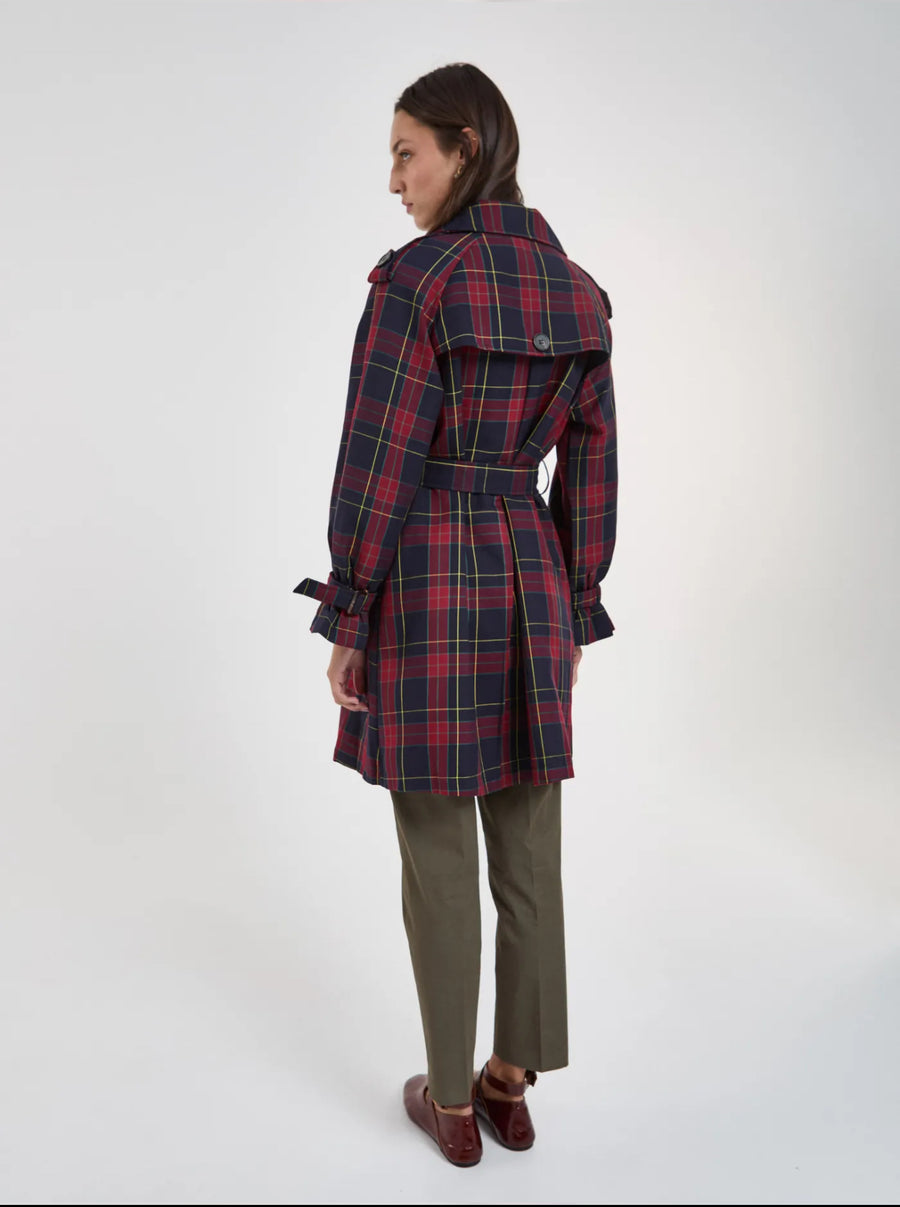 Gabardina Cuadros Burdeos