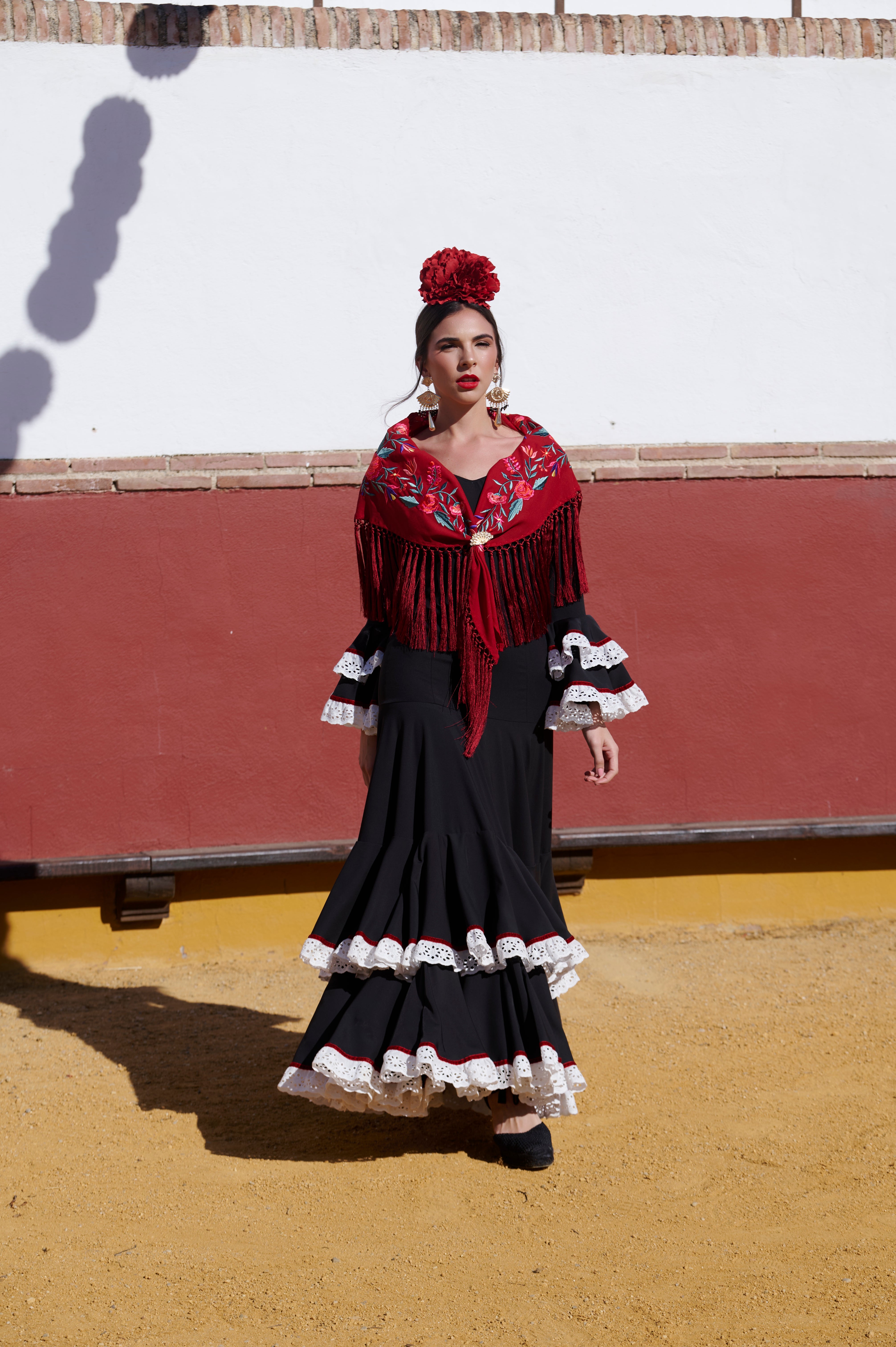 Traje de Flamenca Abril Negro T.36 y 40