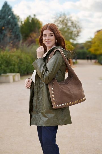 Bolso Piel Ante Tachas en 4 colores disponibles