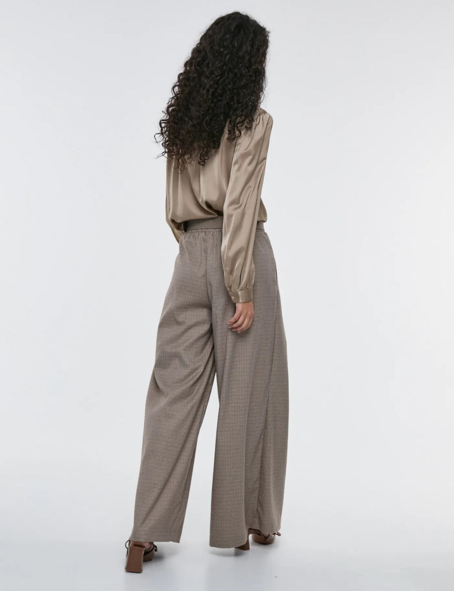 Pantalón Pliegues Cuadros Mini