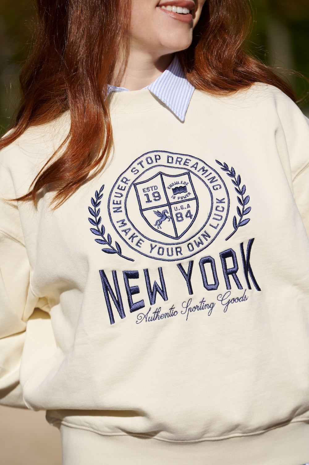 Sudadera New York Bordada Burdeos