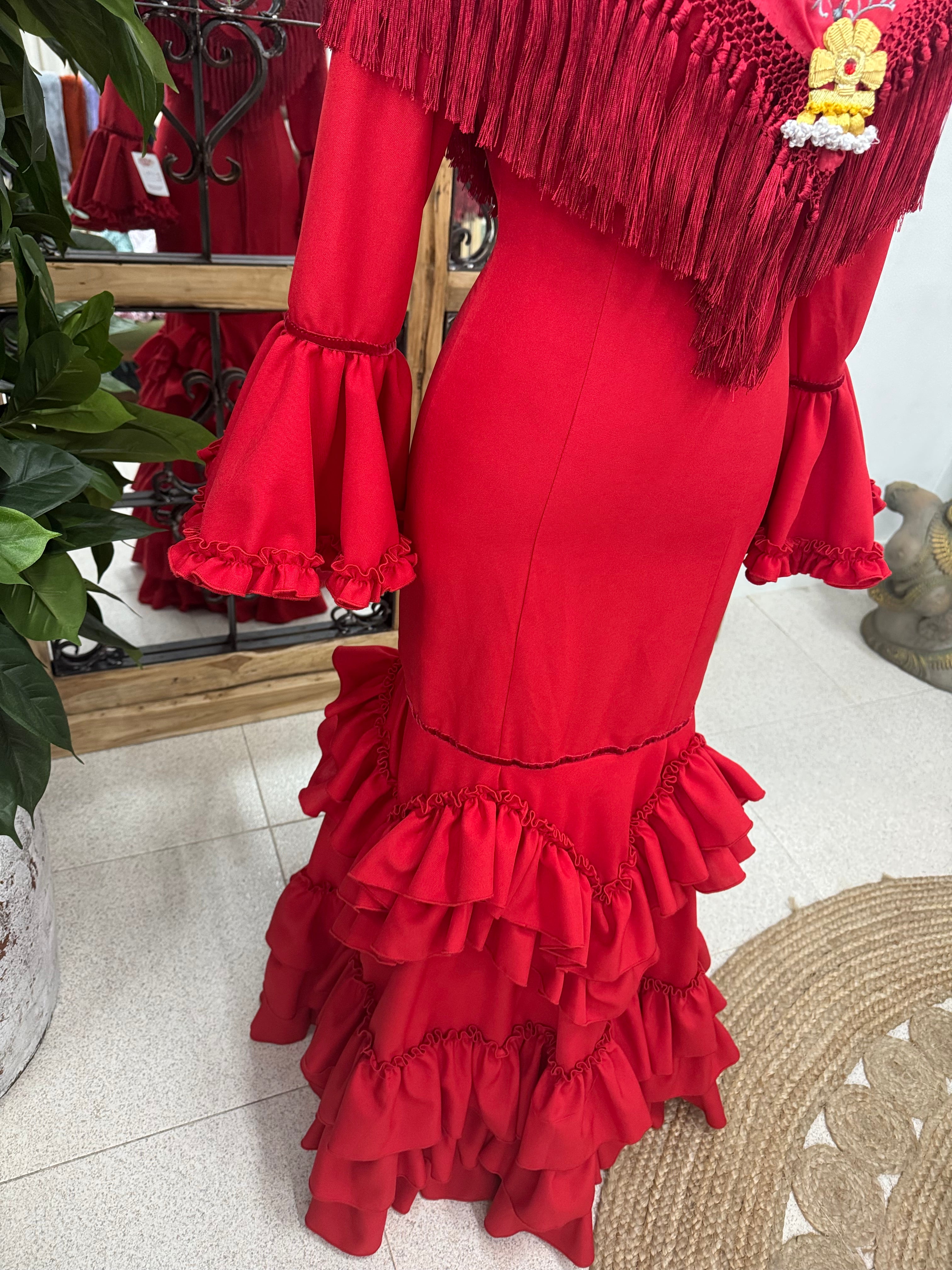 Traje de Flamenca Mod. Madrid Rojo