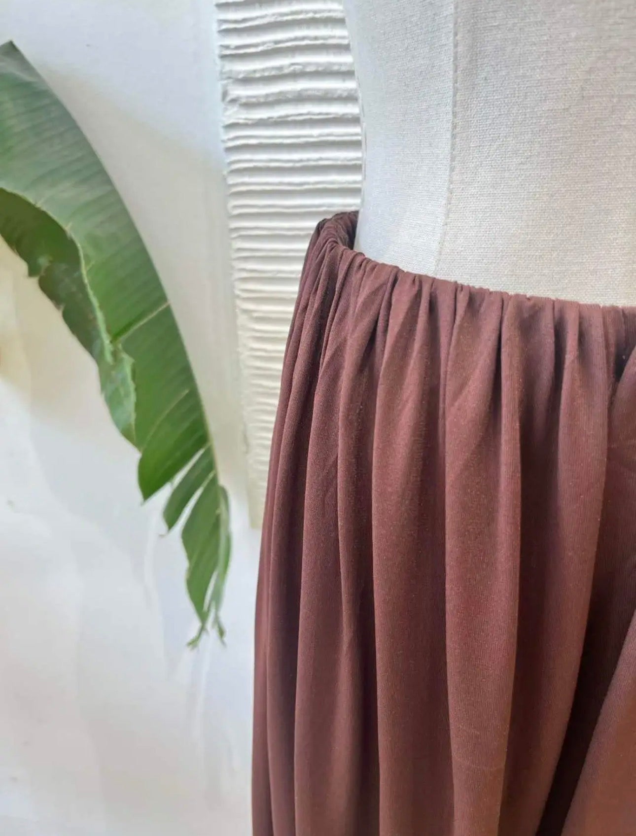 Pantalón Bombacho Punto de Seda Marrón