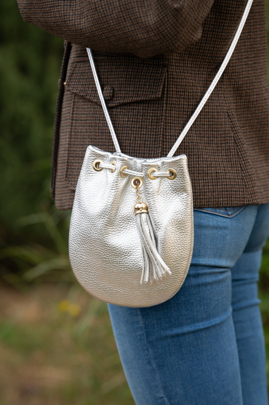 Mini Bolso Piel Carlota Plata
