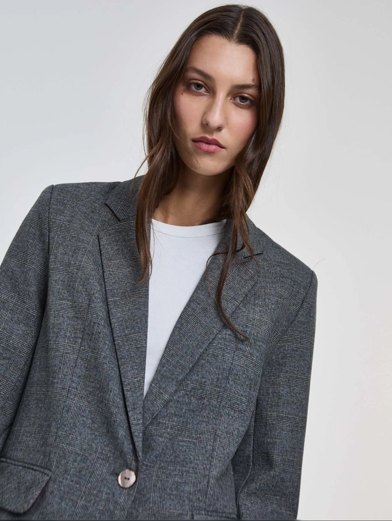 Blazer de Cuadros Gris
