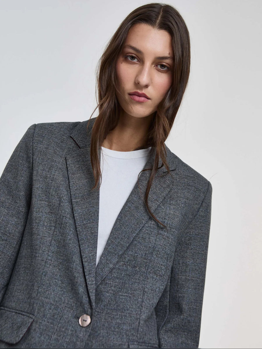Blazer Cuadros Gris