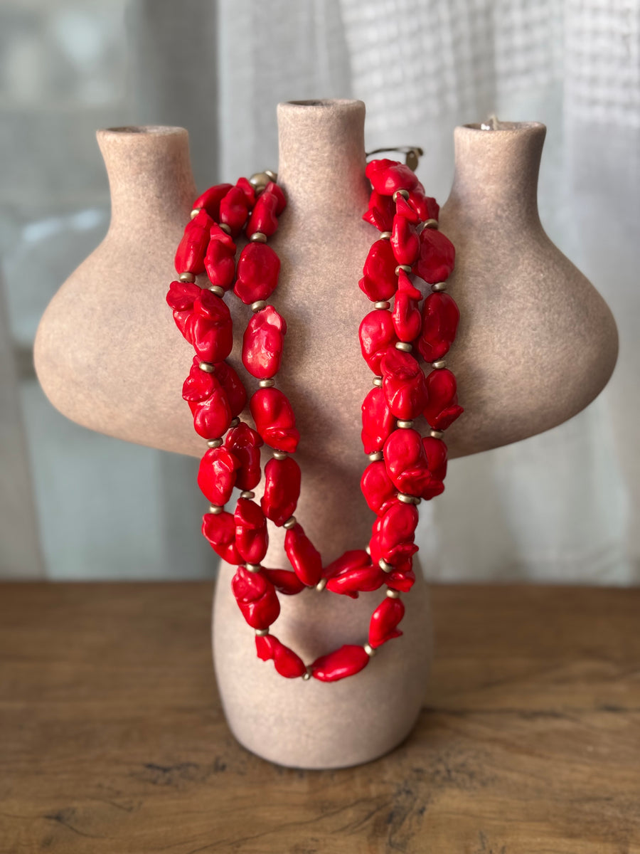 Collar Tres Piedras Corales