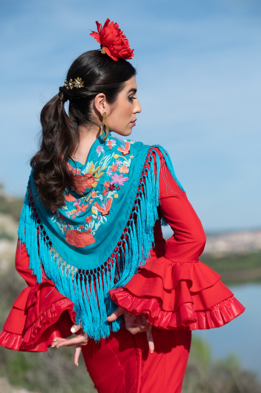 Vestido Flamenca Modelo Macu Rojo T.36