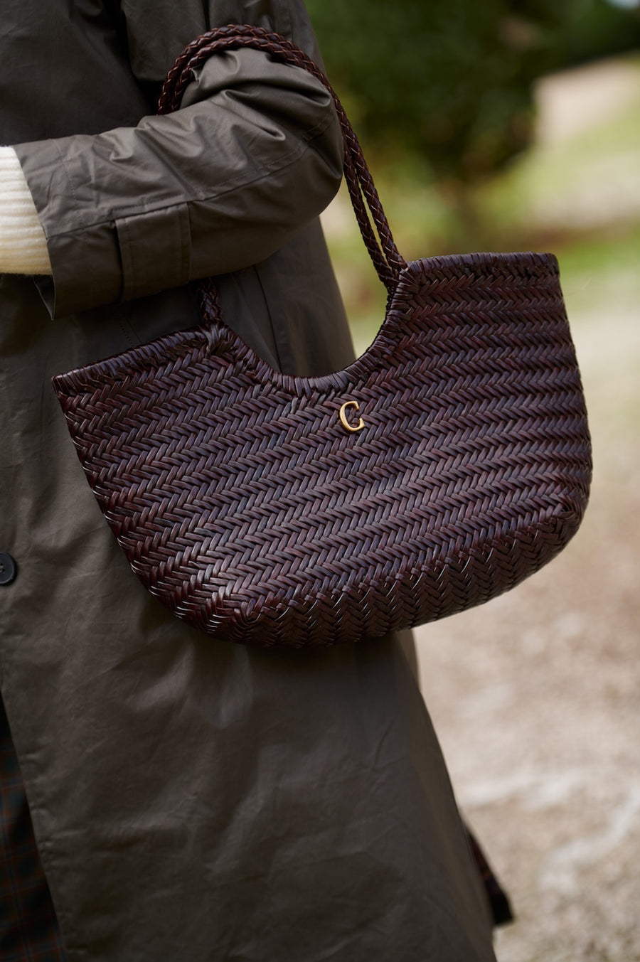 Bolso Akila Piel Trenzada Marrón