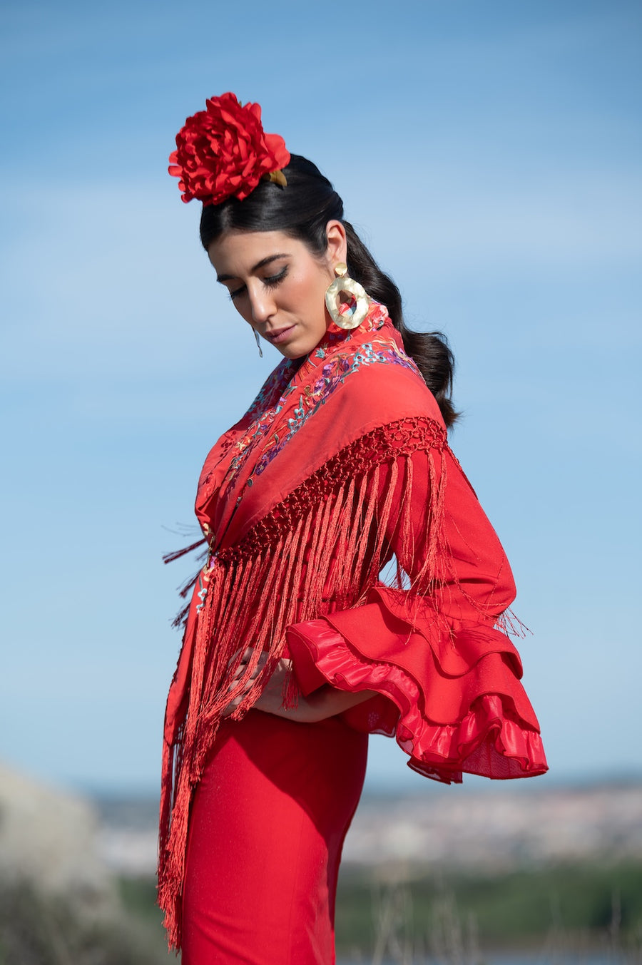 Vestido Flamenca Modelo Macu Rojo T.36