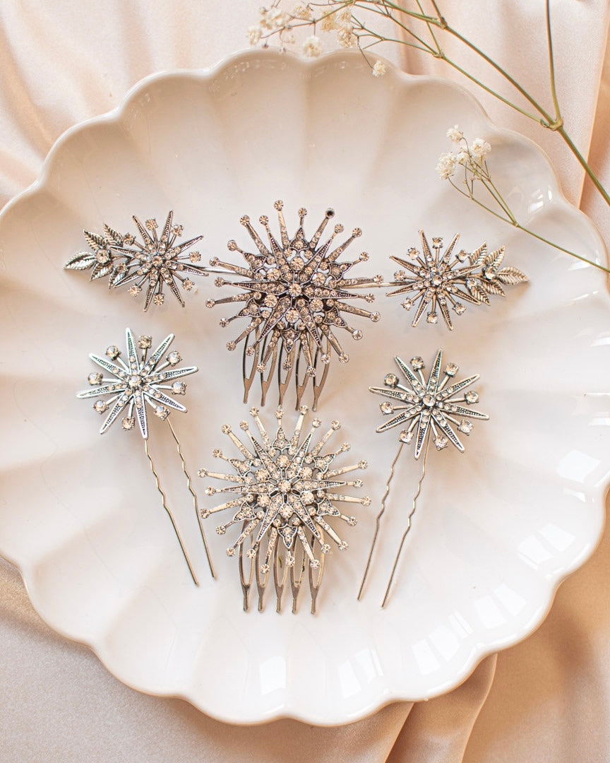 Tiara Estrellas Plata Vieja