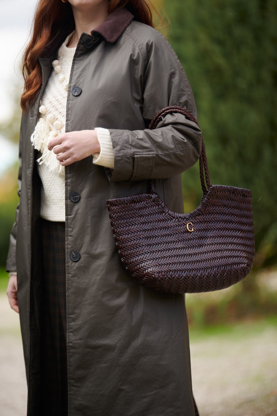 Bolso Akila Piel Trenzada Marrón