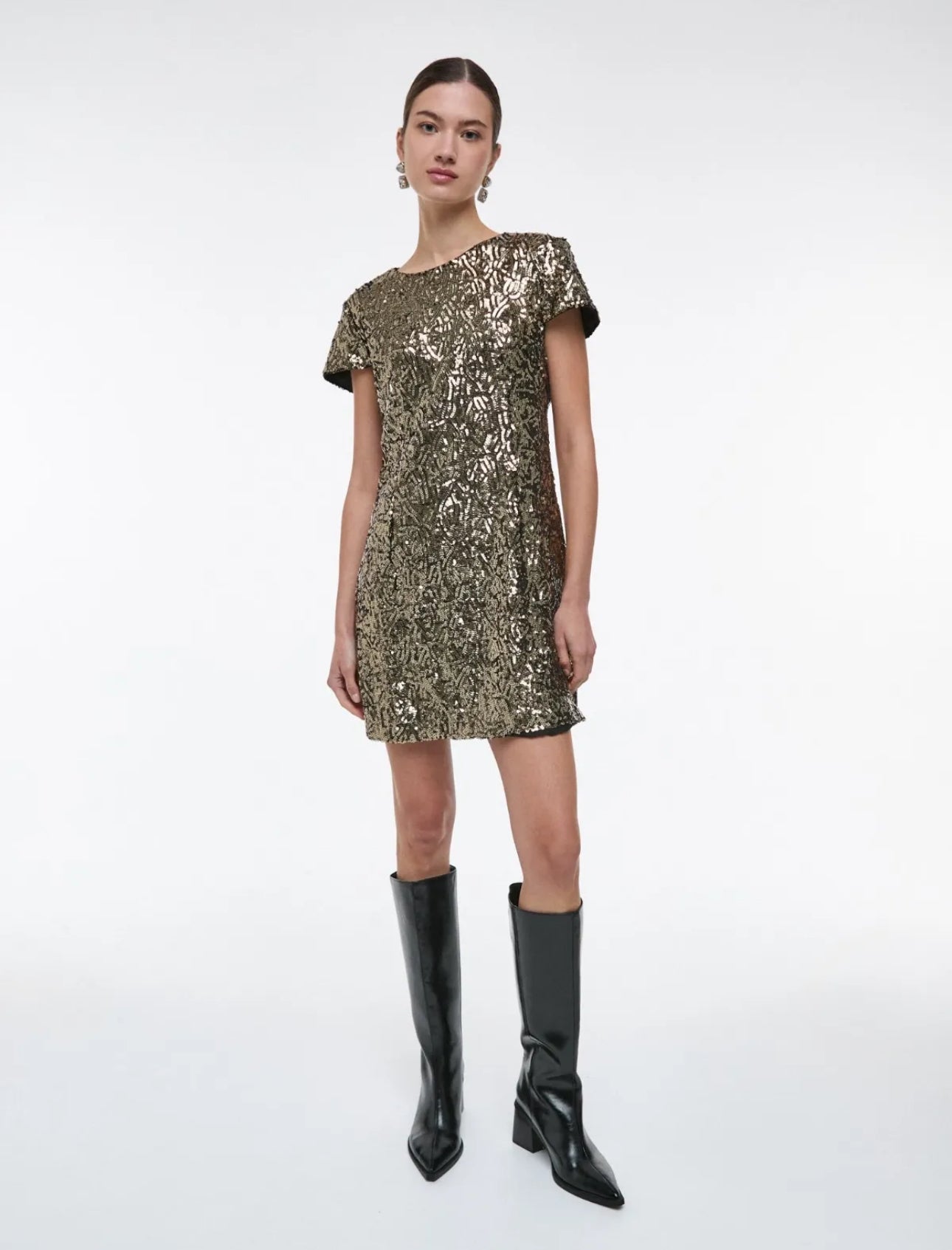 Vestido Mini Lentejuelas Gold