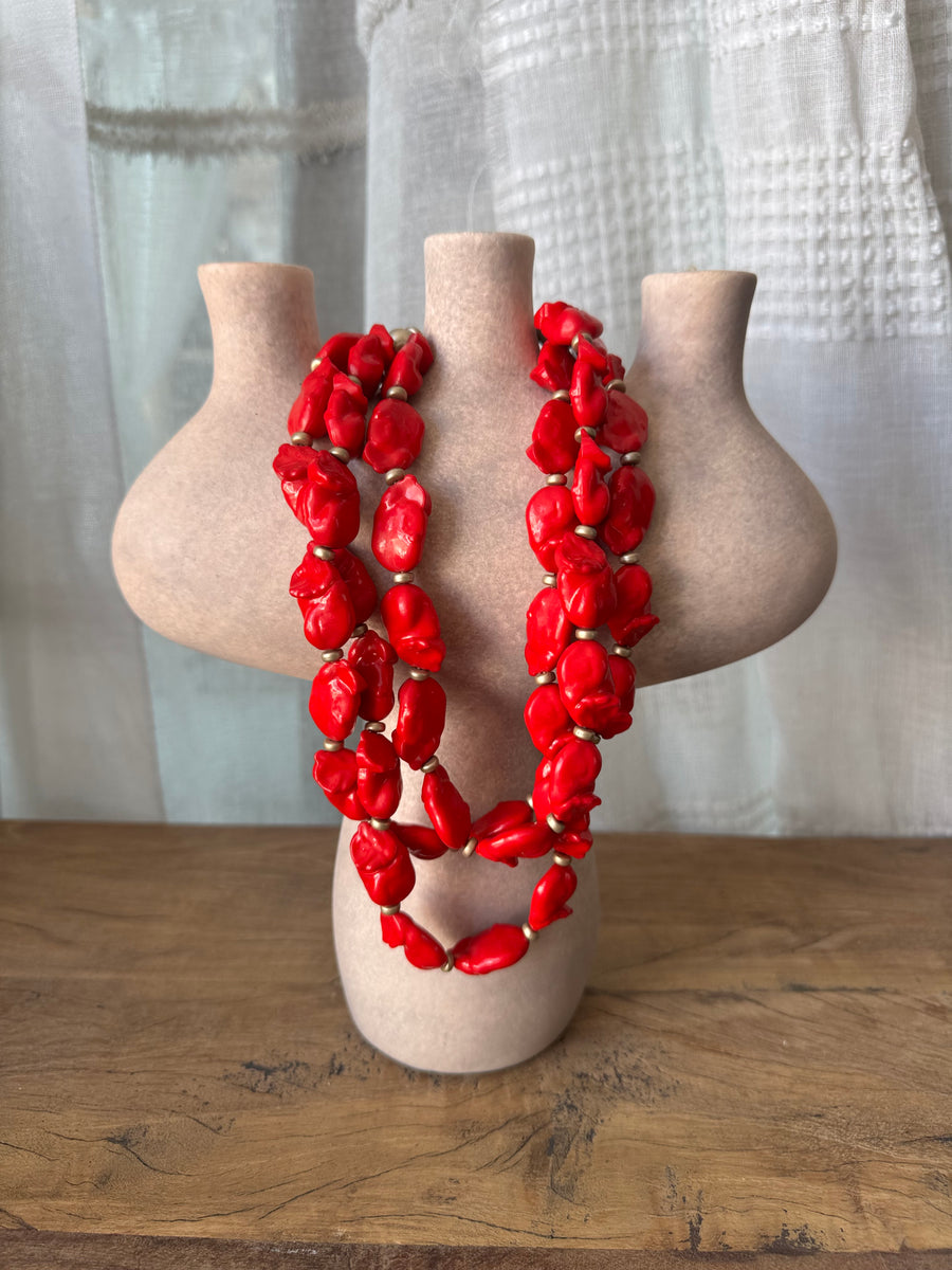Collar Tres Piedras Corales