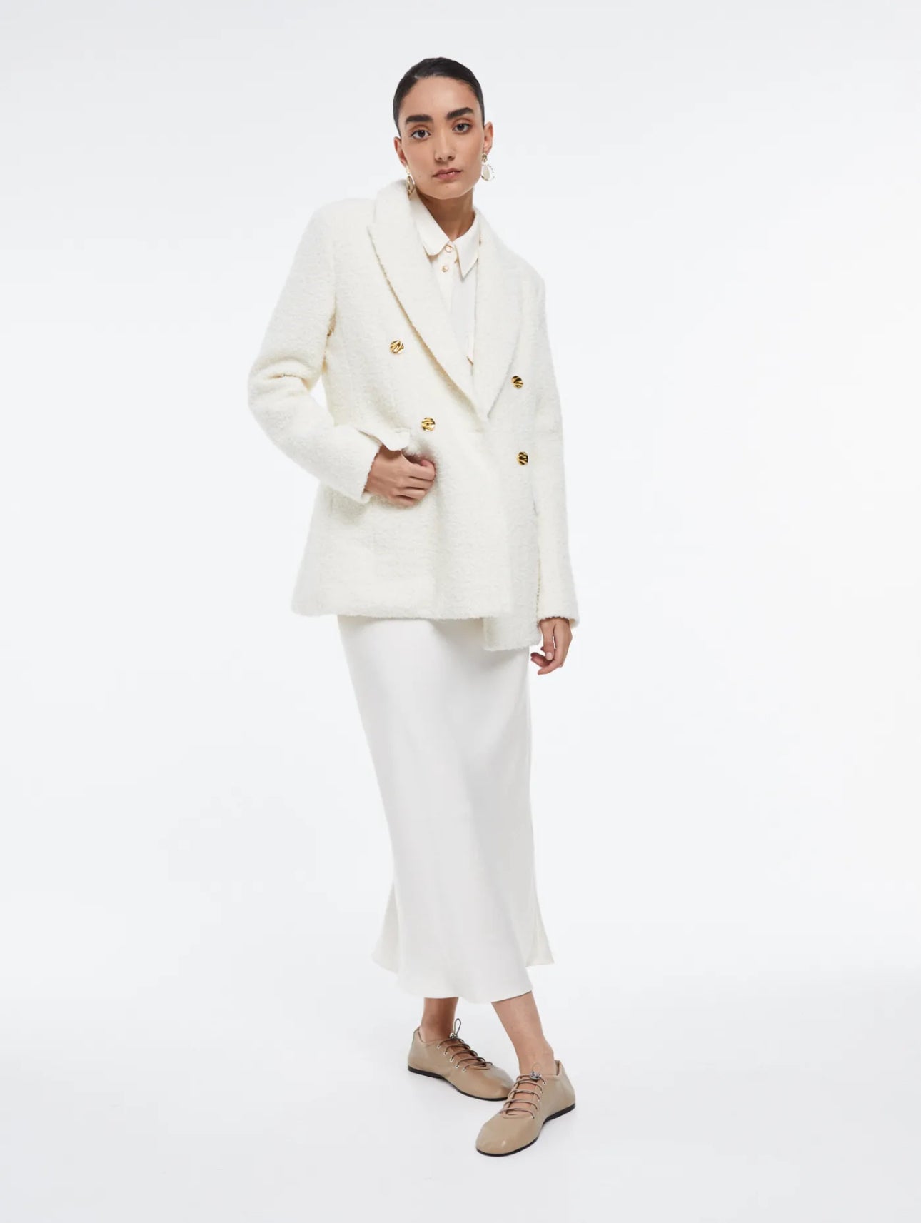 Chaqueta Tweed White