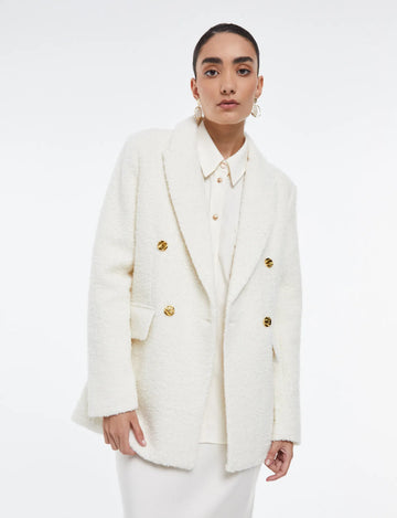 Chaqueta Tweed White
