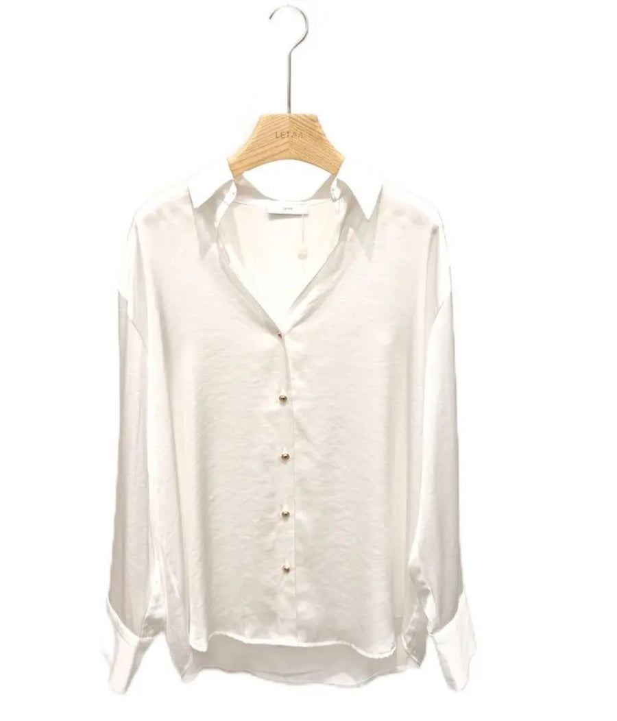Blusa Satinada Gold Blanco Roto