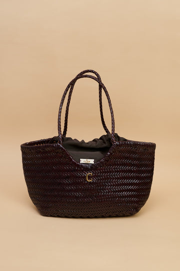 Bolso Akila Piel Trenzada Marrón