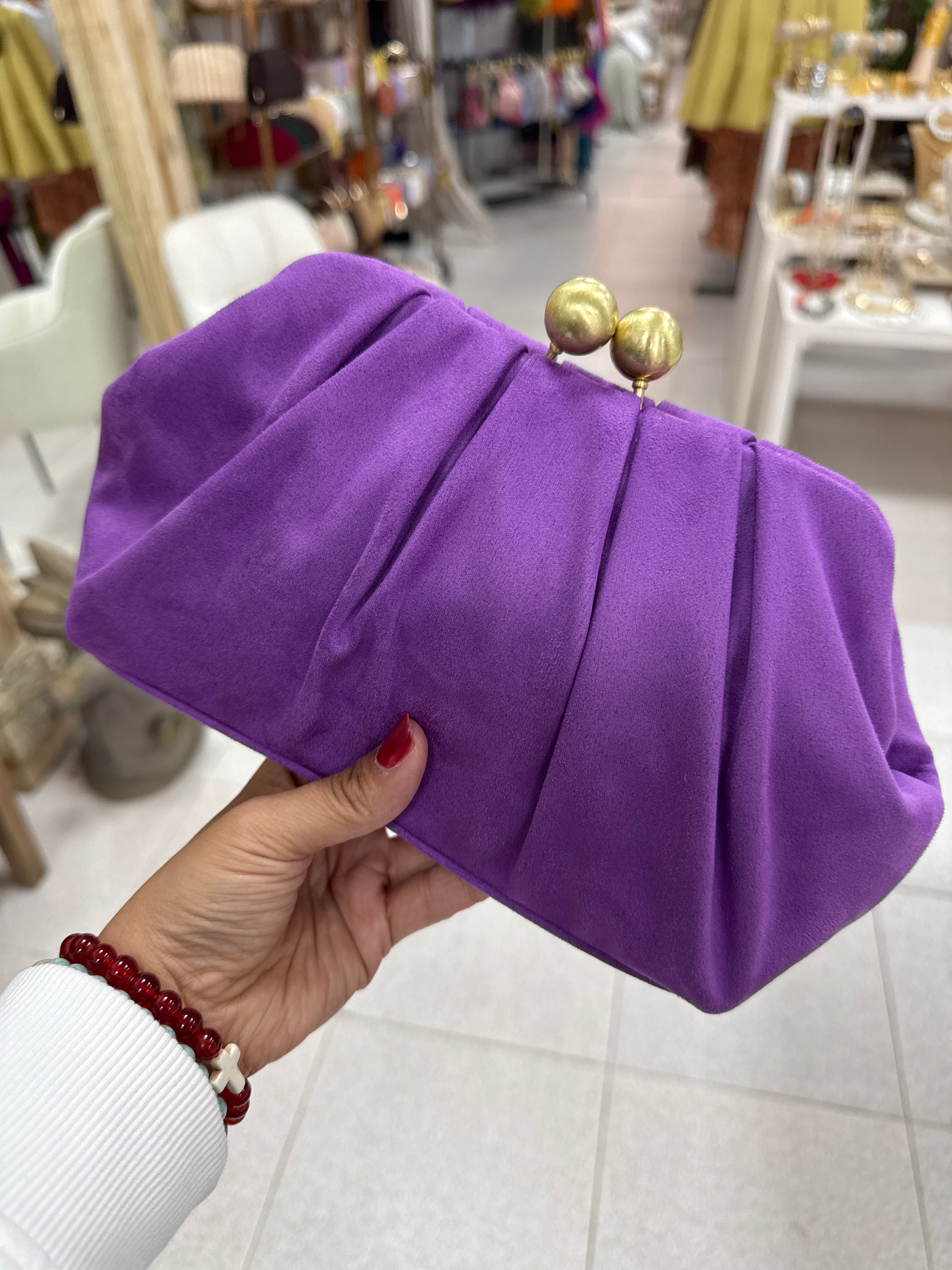 Bolso de Mano Bolas Morado