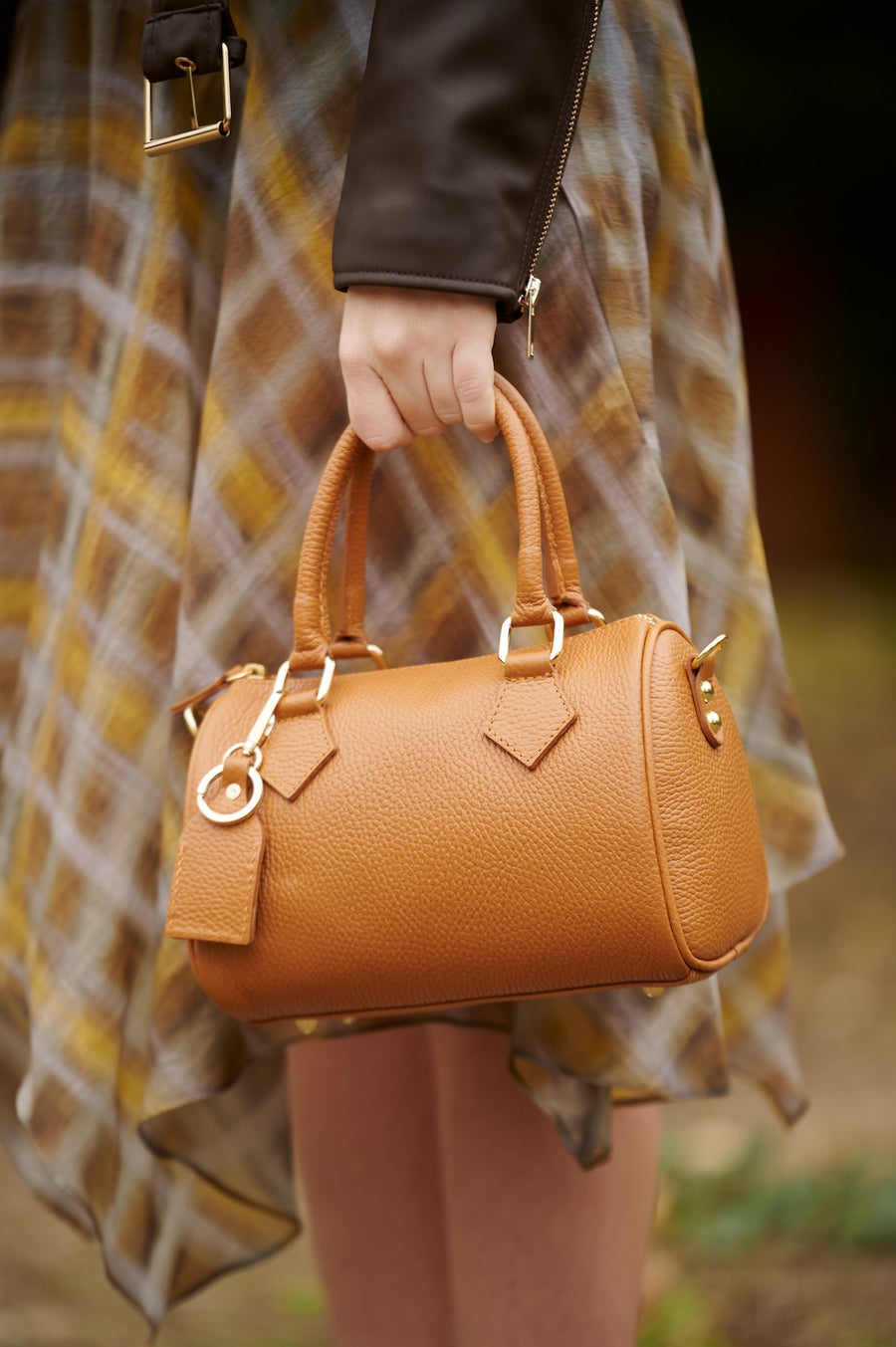 Bolso Piel Bowling Camel