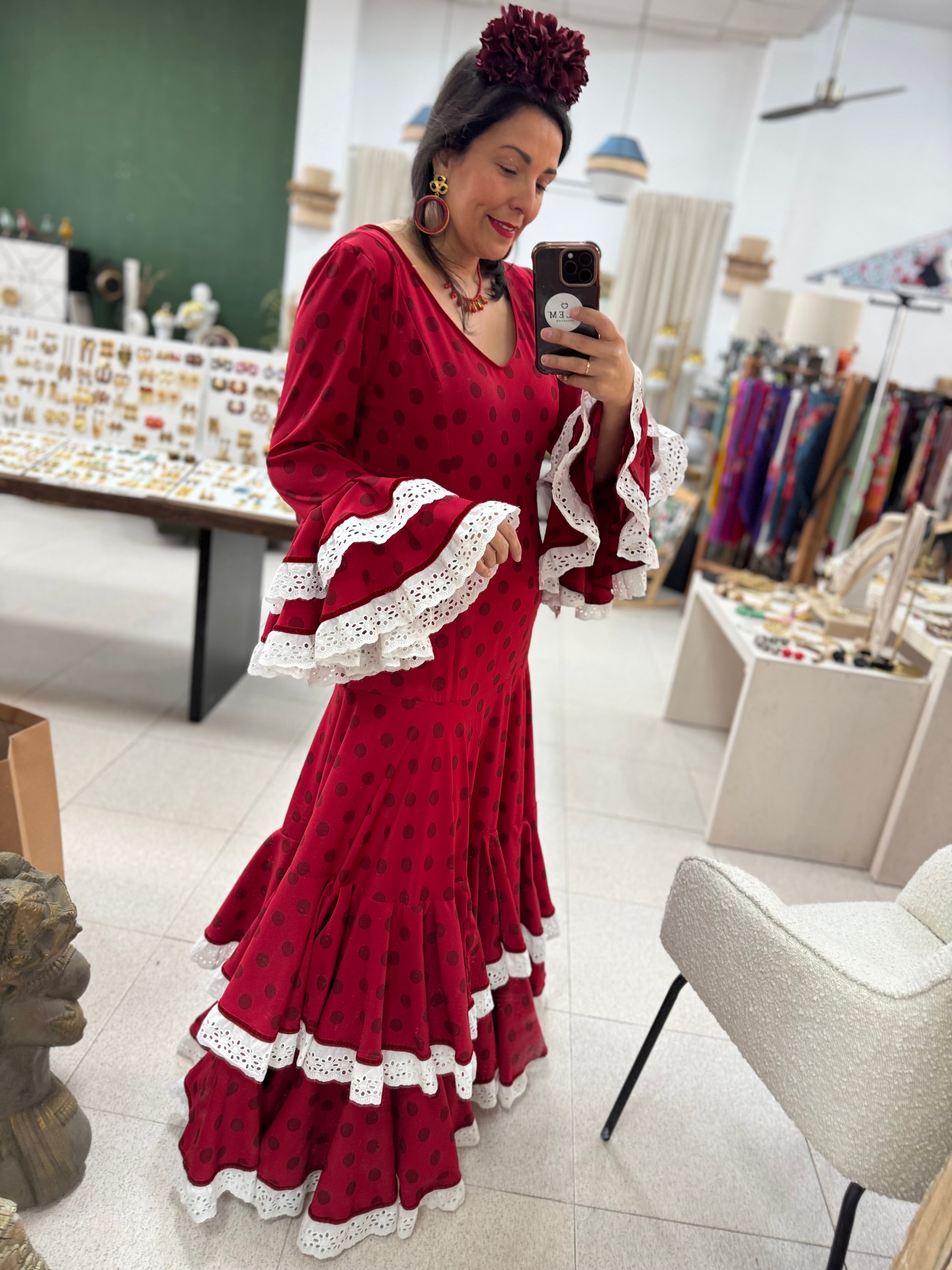 Traje de Flamenca Abril Rojo T.46