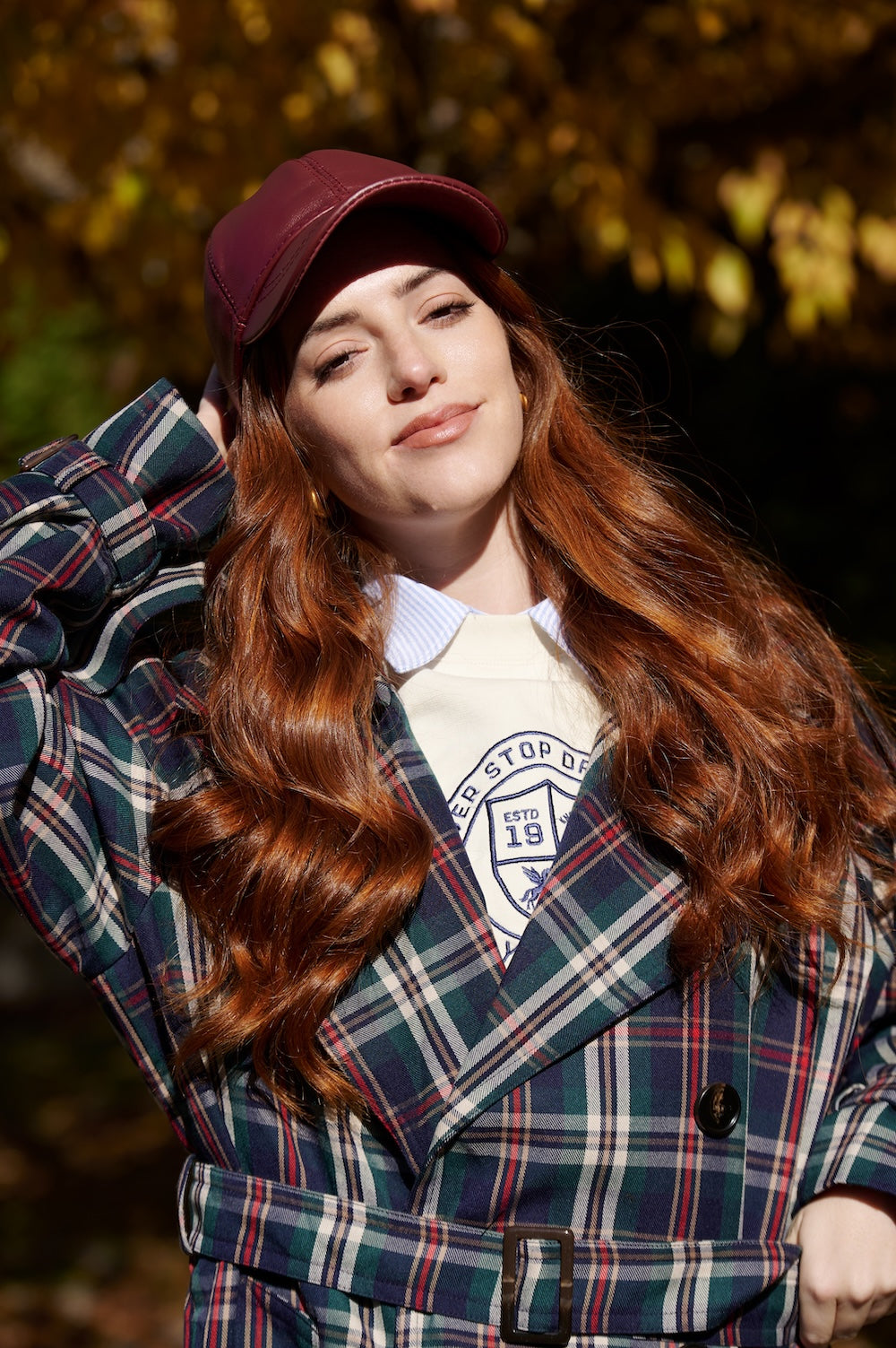 GORRA PIEL Burdeos