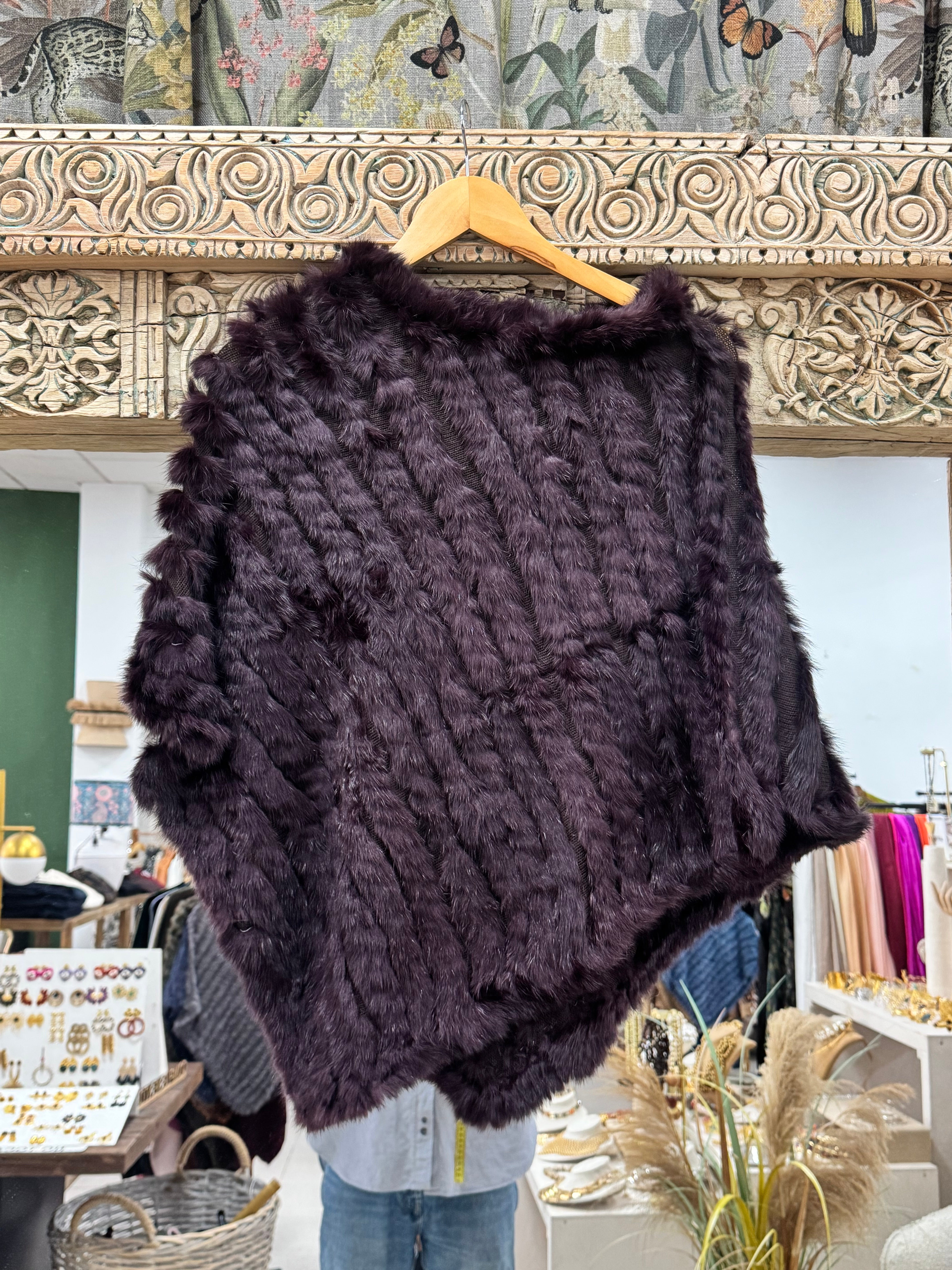 Poncho Piel Natural Rabbit en 10 colores diferentes