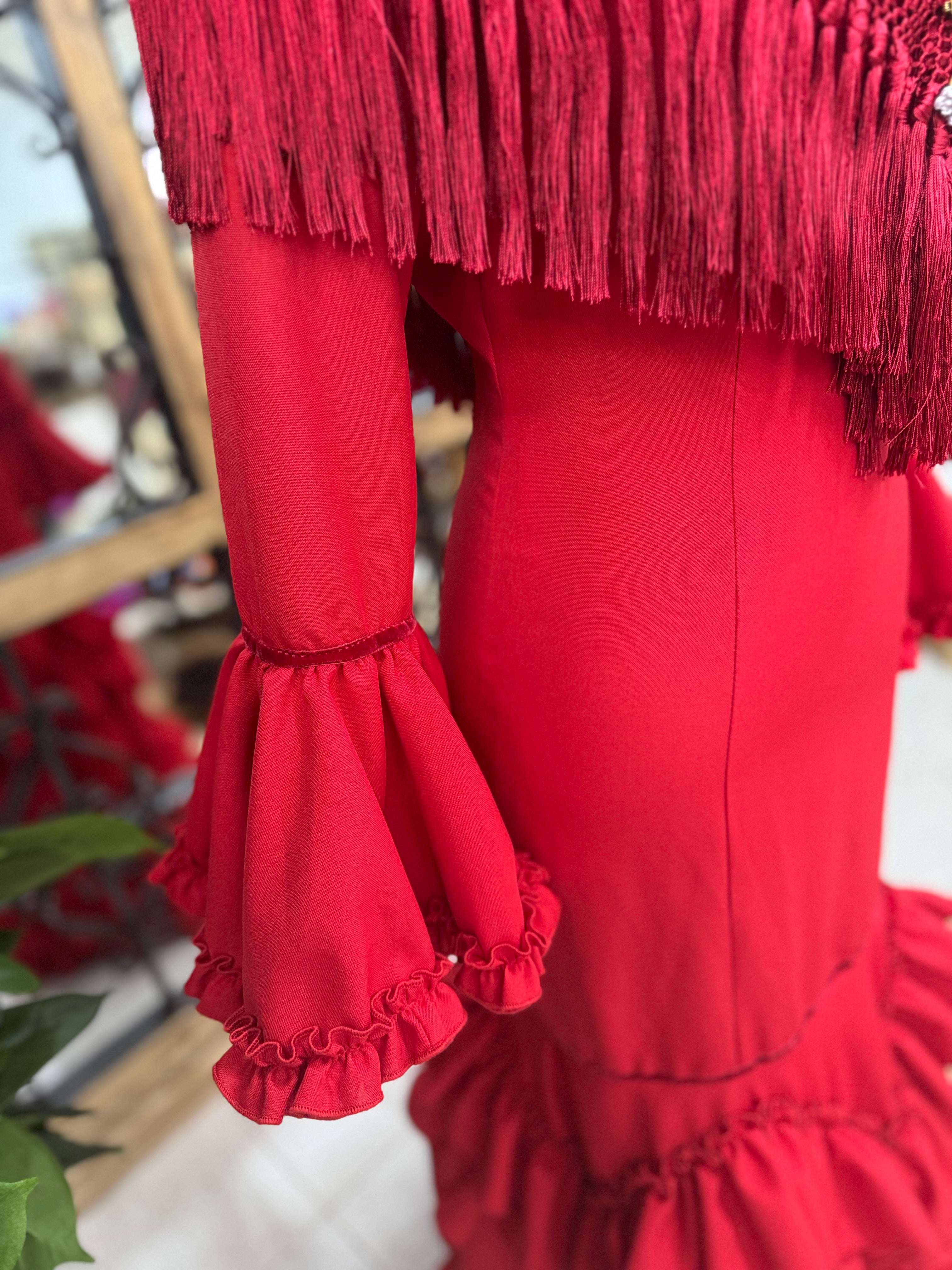 Traje de Flamenca Mod. Madrid Rojo