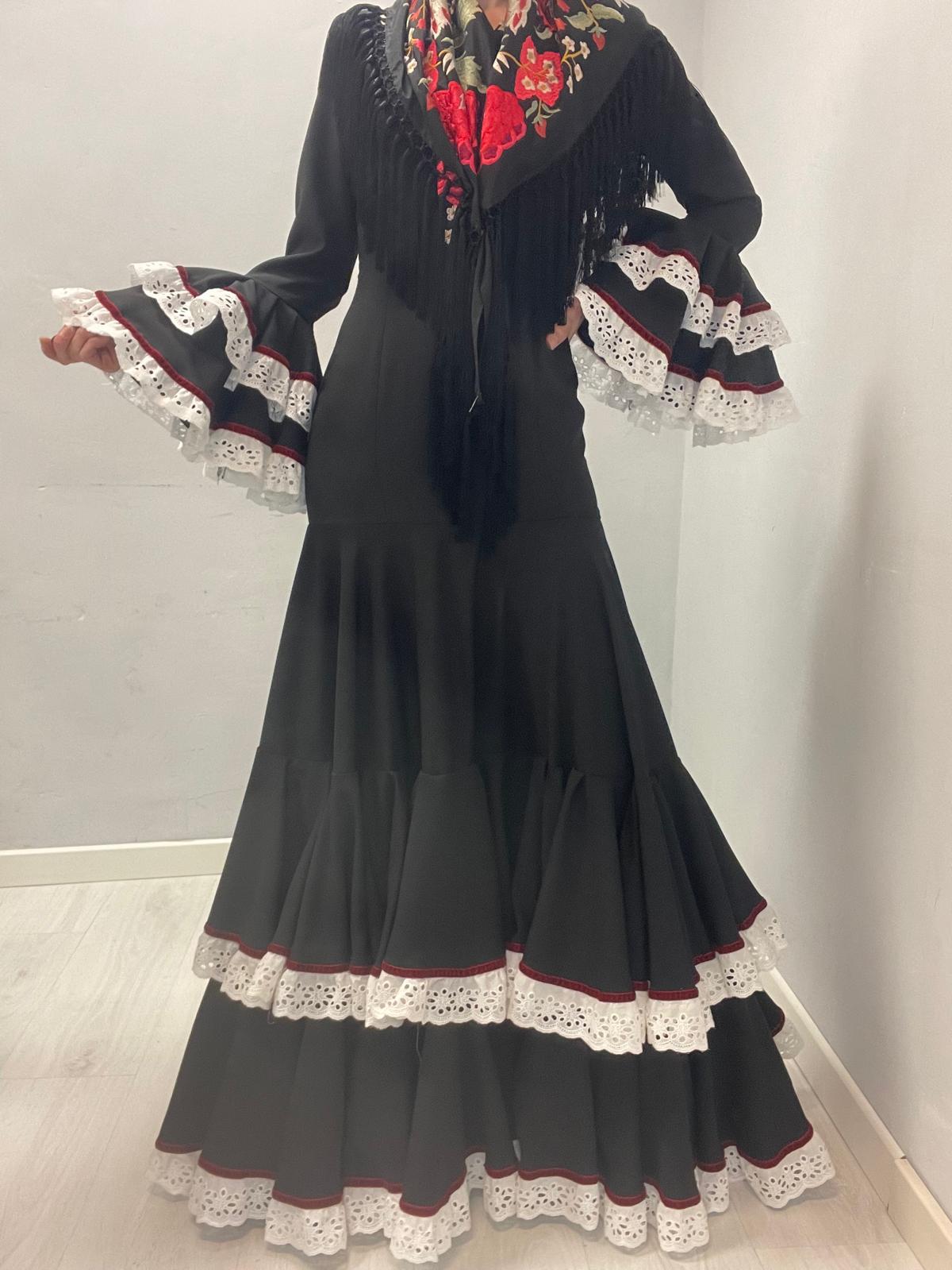 Traje de Flamenca Abril Negro T.36 y 40