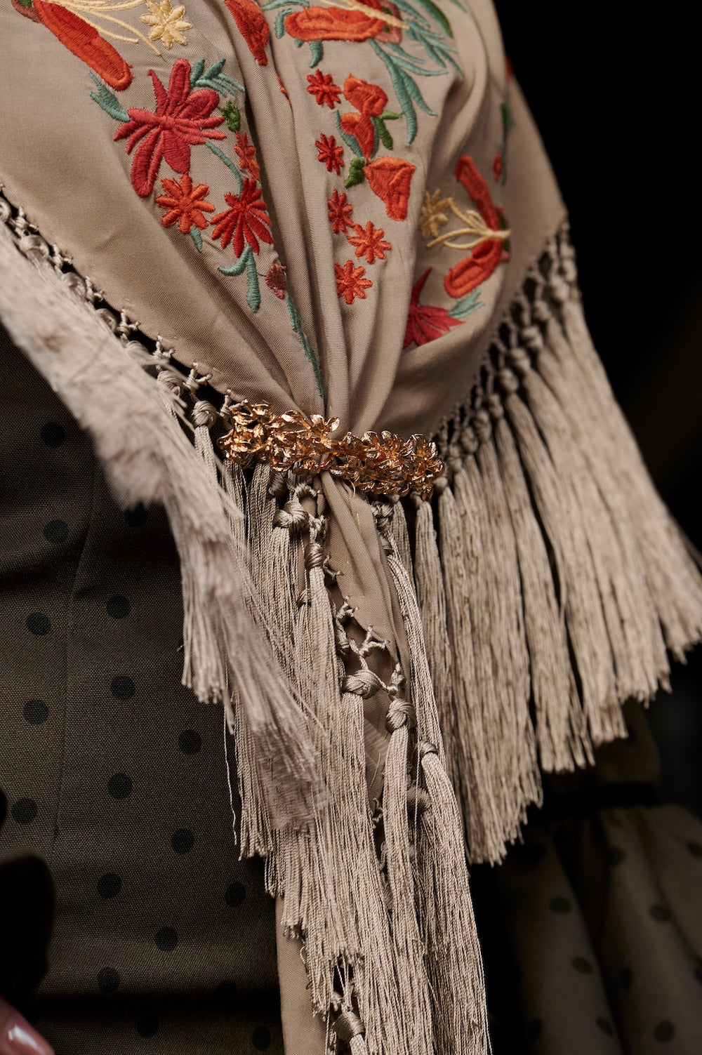 Traje de Flamenca Madrid Verde con lunar